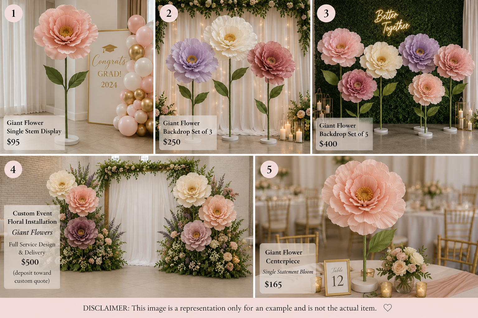 Giant Flower Centerpiece | Single Statement Bloom | Table or Floor Display