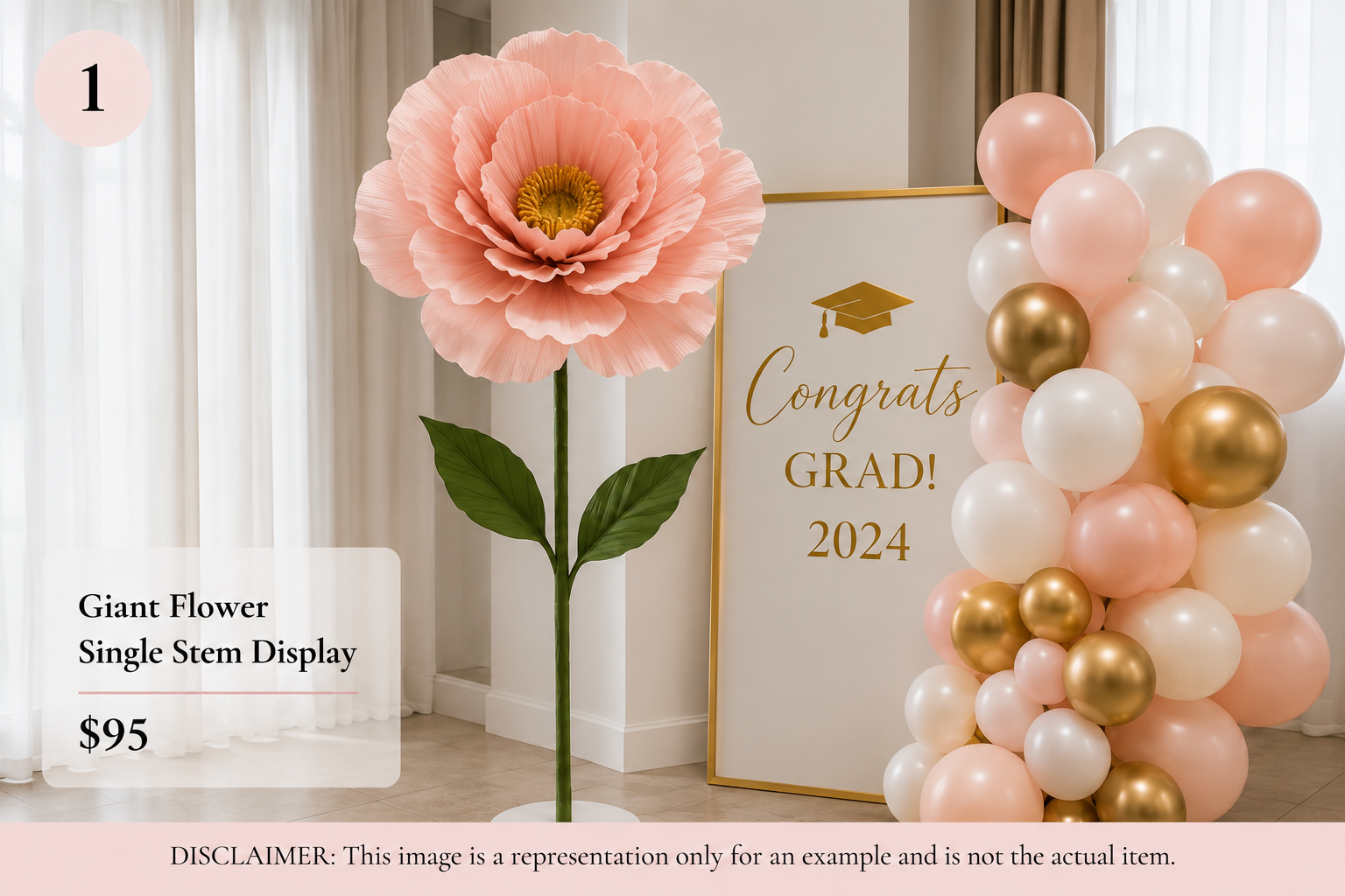 Giant Flower — Single Stem Display | Custom Handcrafted | Event Décor